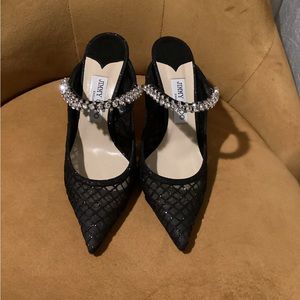 Jimmy Choo Bing Crystal Strap Mules